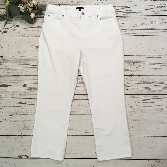 Eileen Fisher ankle boot white denim jeans NWT - Picture 3 of 6